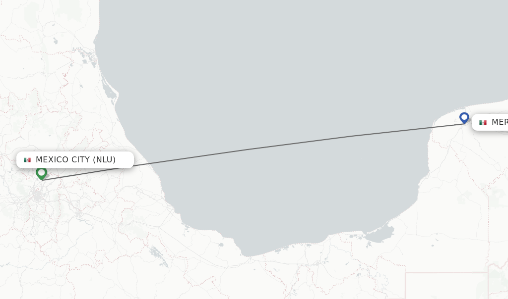 Direct (nonstop) flights from Mexico City to Merida schedules