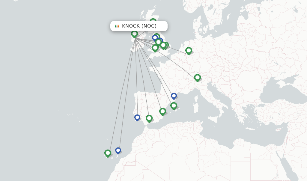 Ryanair flights from Knock, NOC
