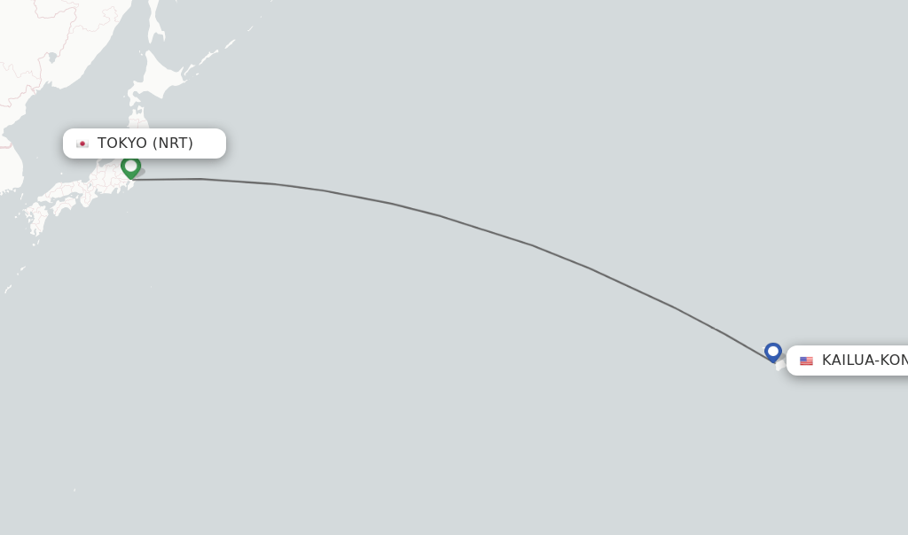 Direct (nonstop) flights from Tokyo to KailuaKona schedules