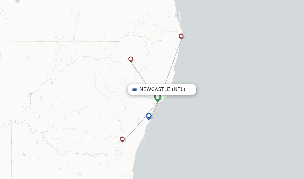 FlyPelican flights from Newcastle, NTL