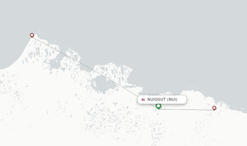 Direct (nonstop) flights from Nuiqsut Airport (NUI)