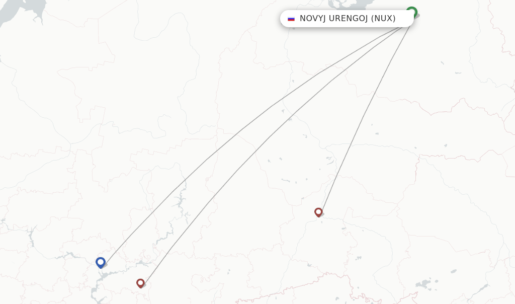 UVT Aero flights from Novyj Urengoj, NUX