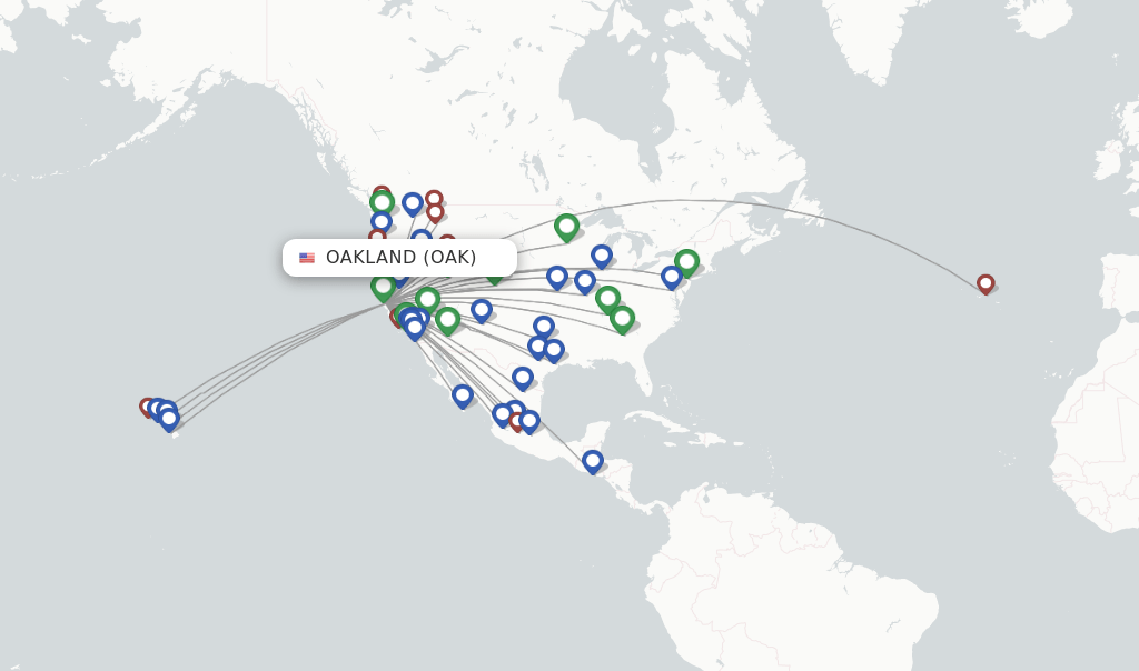 Direct (nonstop) flights from Oakland to San Antonio schedules