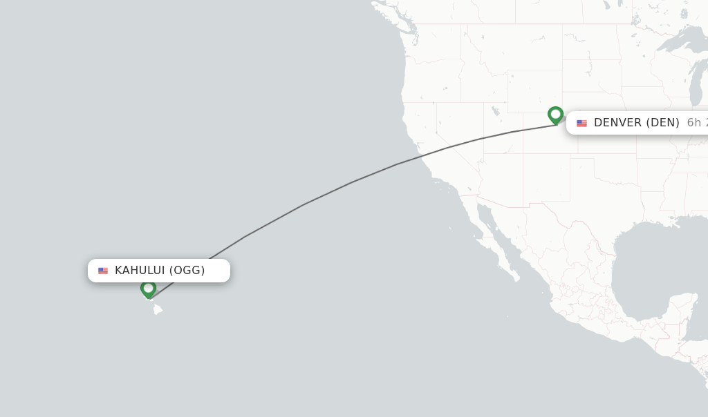 Direct (nonstop) flights from Kahului to Denver schedules
