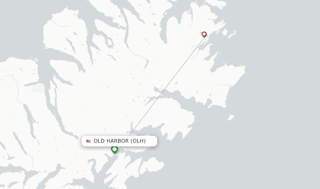 Direct (nonstop) flights from Old Harbor Airport (OLH)