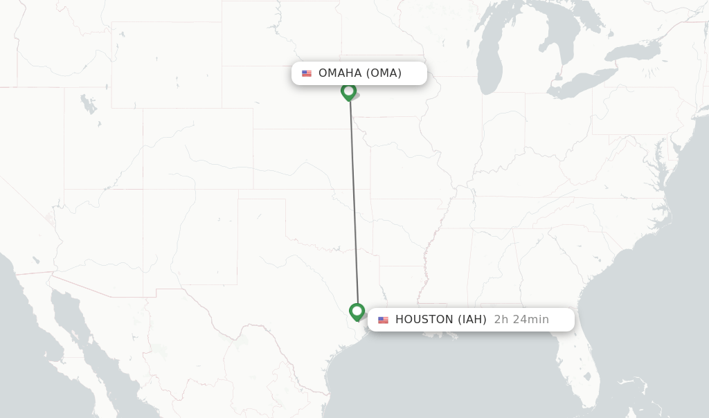 Direct (nonstop) flights from Omaha to Houston schedules