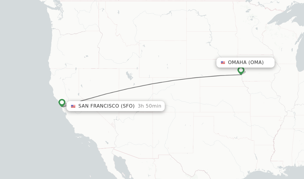Direct (nonstop) flights from Omaha to San Francisco schedules