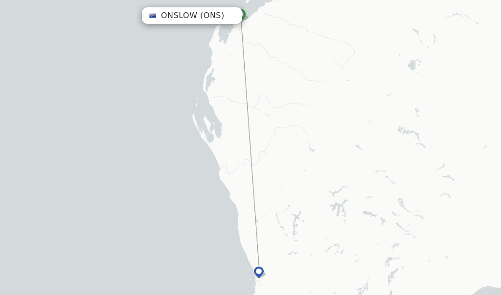 Direct (nonstop) flights from Onslow to Learmonth schedules