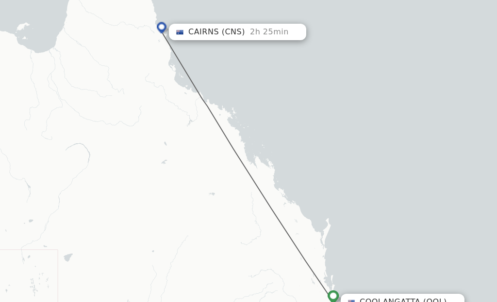Direct (nonstop) flights from Coolangatta (Gold Coast) to Cairns