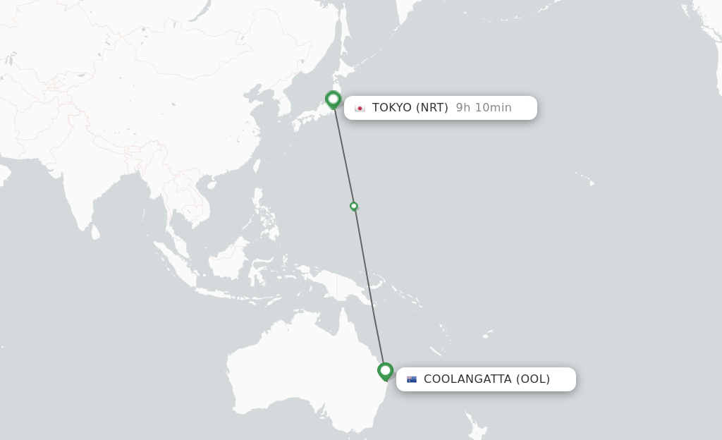 Direct (nonstop) flights from Coolangatta (Gold Coast) to Tokyo