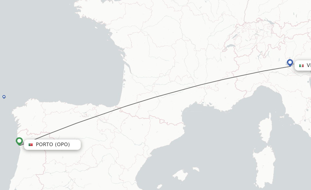 Direct (nonstop) flights from Porto to Verona schedules