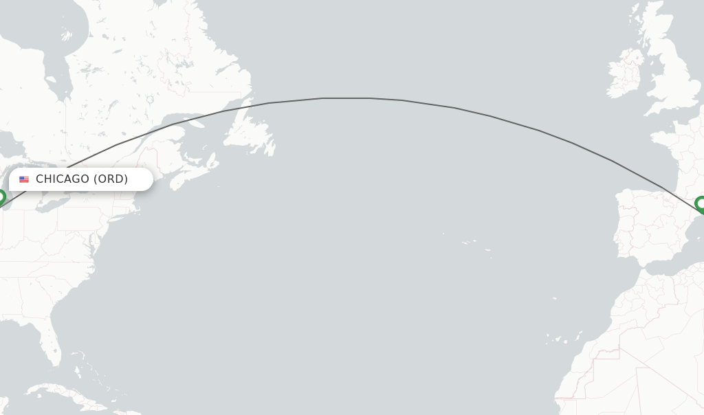Direct (nonstop) flights from Chicago to Barcelona schedules