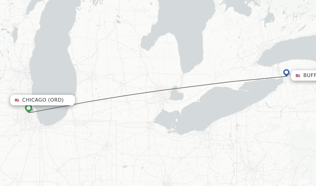 Direct (nonstop) flights from Chicago to Buffalo schedules