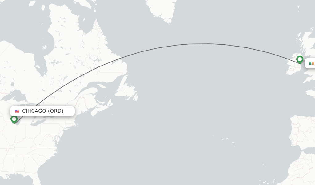Direct (nonstop) flights from Chicago to Dublin schedules