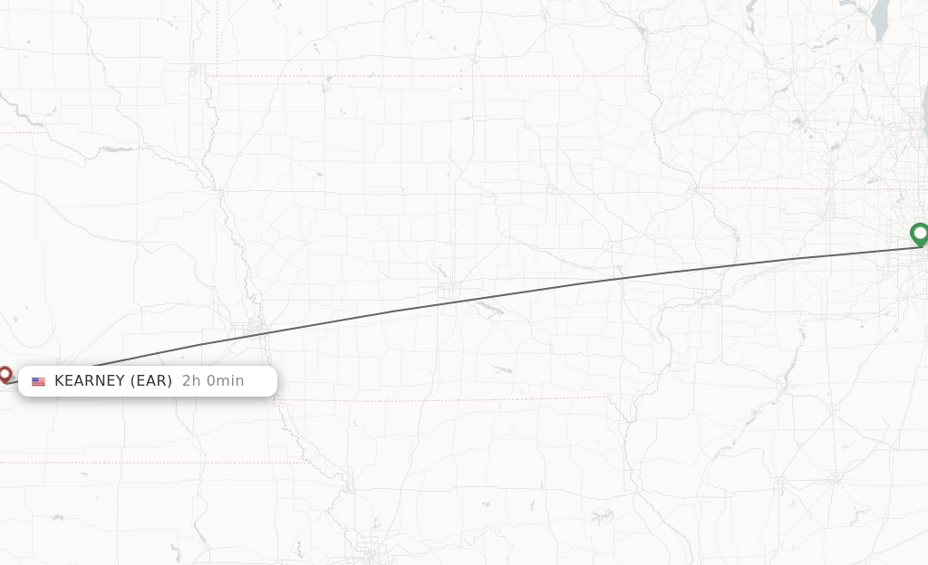 Direct (nonstop) flights from Chicago to Kearney schedules