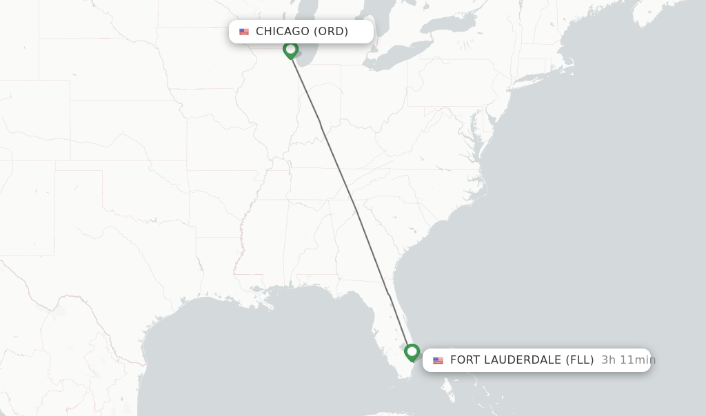 Direct (nonstop) flights from Chicago to Fort Lauderdale schedules