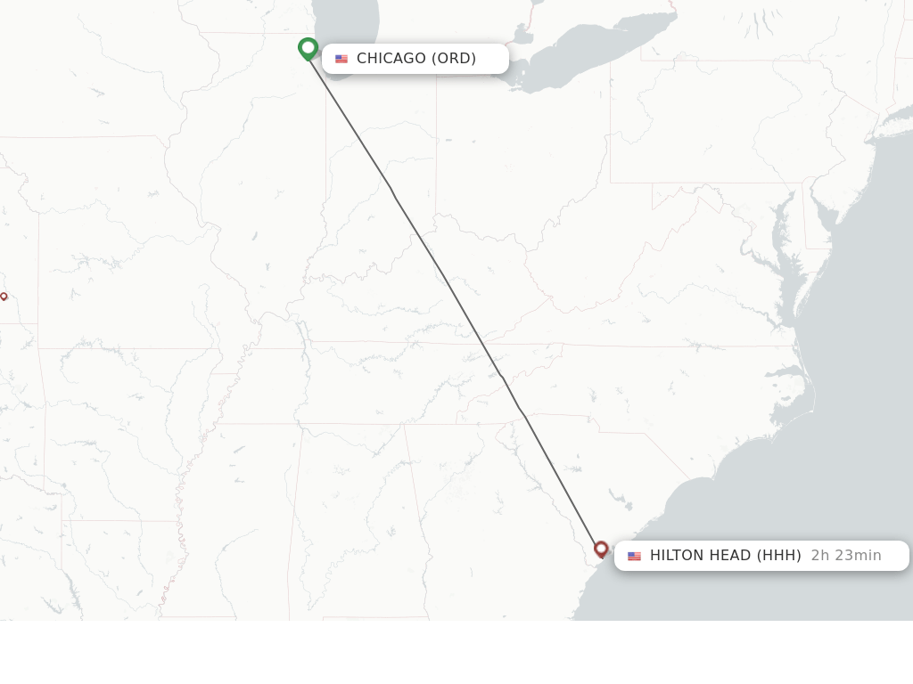 Direct (nonstop) flights from Chicago to Hilton Head schedules