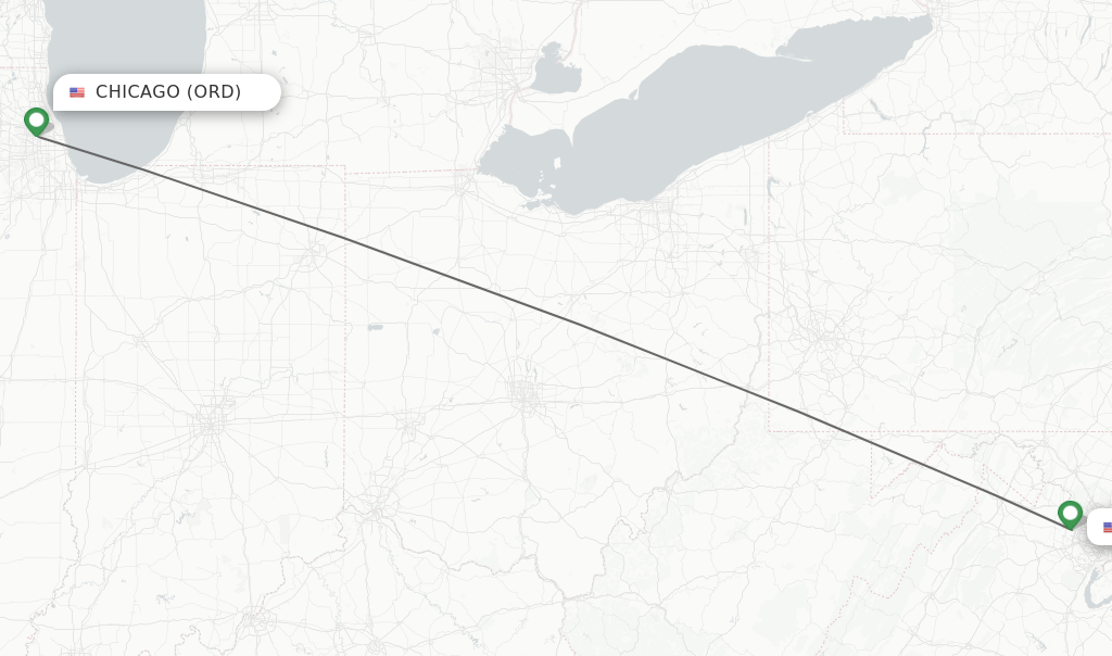 Direct (nonstop) flights from Chicago to Dulles schedules