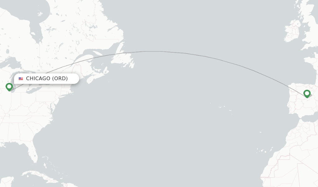 Iberia flights from Chicago, ORD