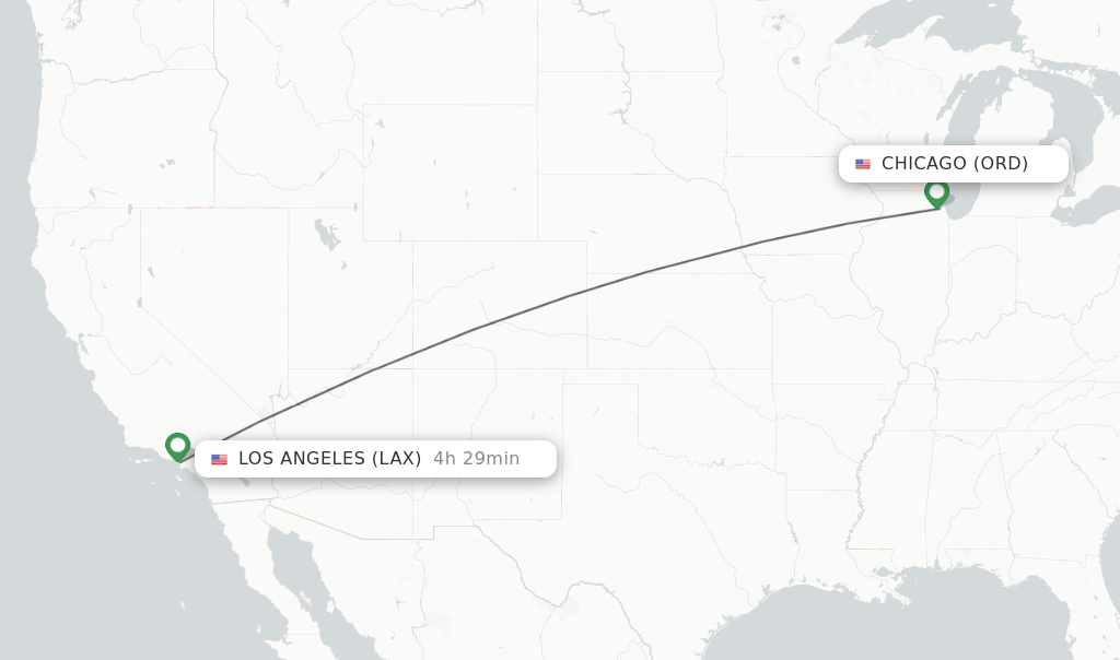Direct (nonstop) flights from Chicago to Los Angeles schedules