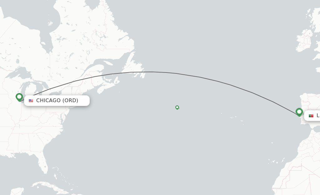 Direct (nonstop) flights from Chicago to Lisbon schedules