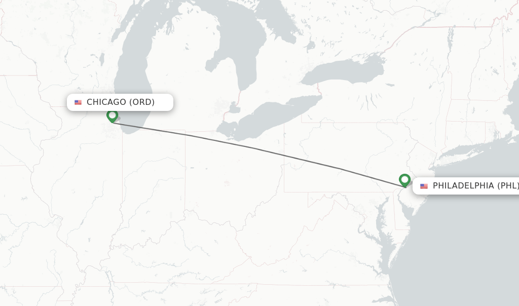 Direct (nonstop) flights from Chicago to Philadelphia schedules