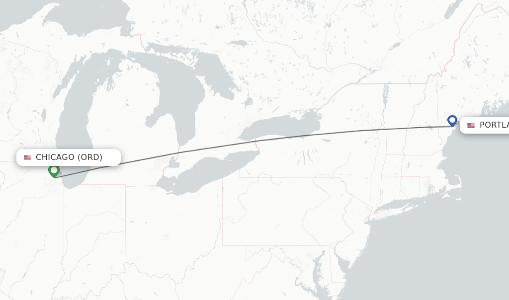 Direct (nonstop) flights from Chicago to Portland schedules