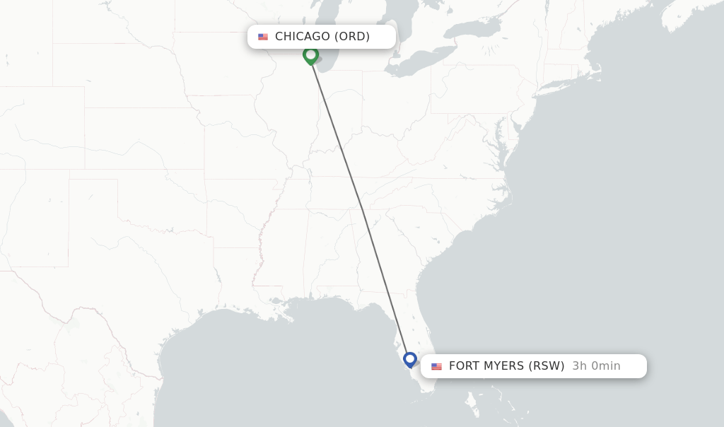 Direct (nonstop) flights from Chicago to Fort Myers schedules