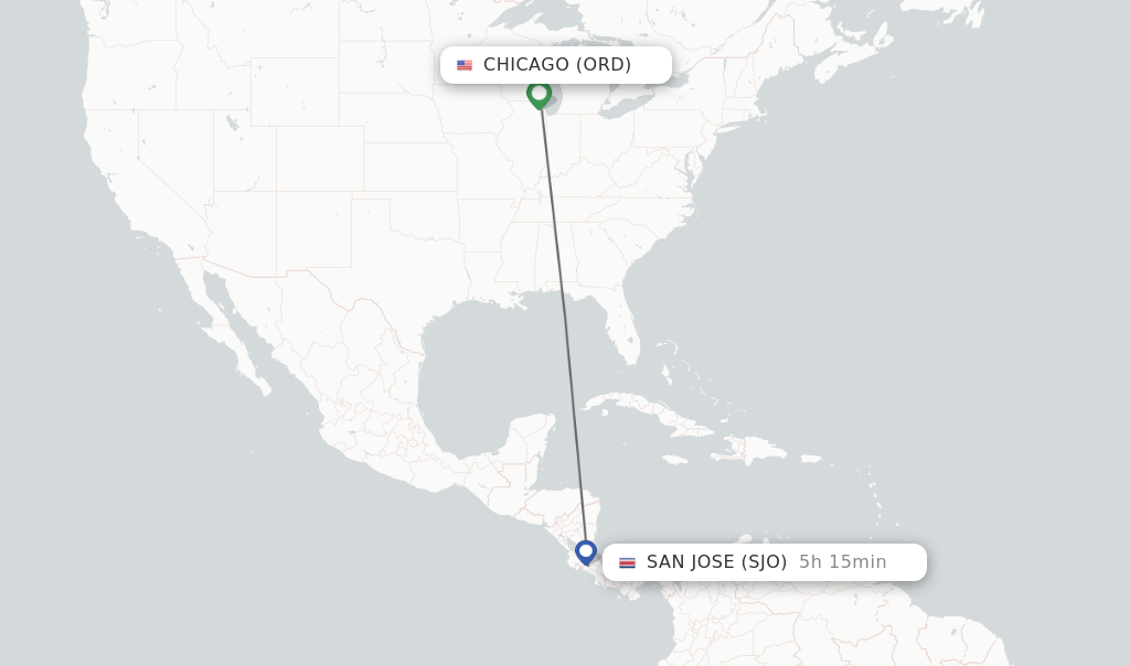 Direct (nonstop) flights from Chicago to San Jose schedules