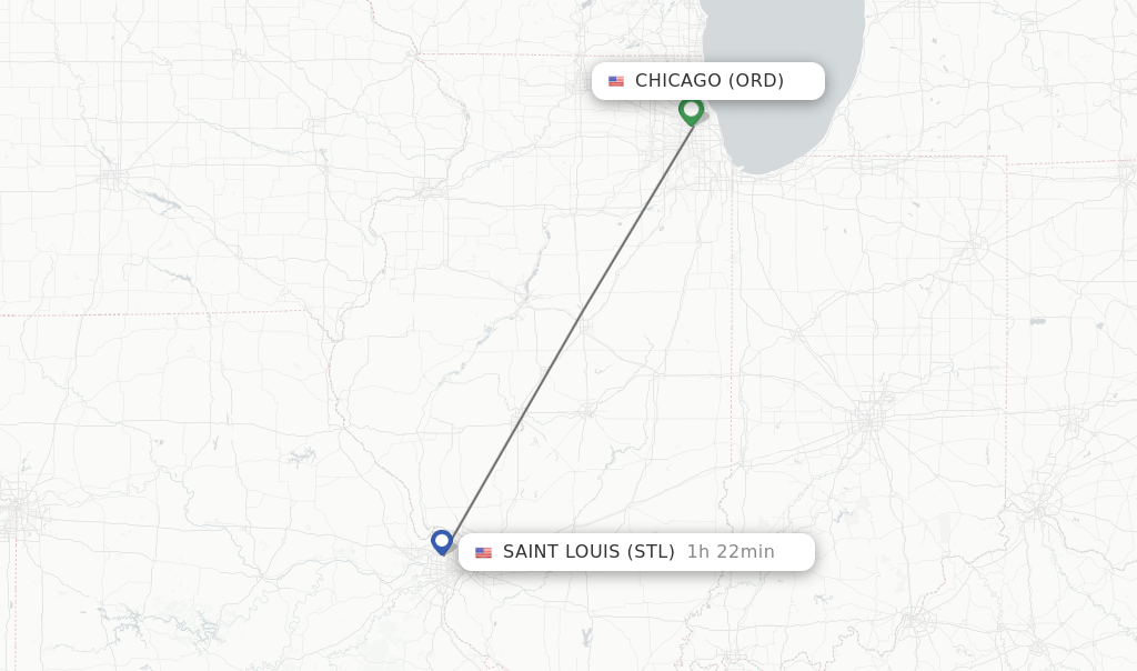 Direct (nonstop) flights from Chicago to Saint Louis schedules