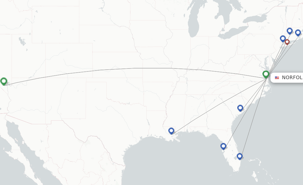 Breeze Airways flights from Norfolk, ORF