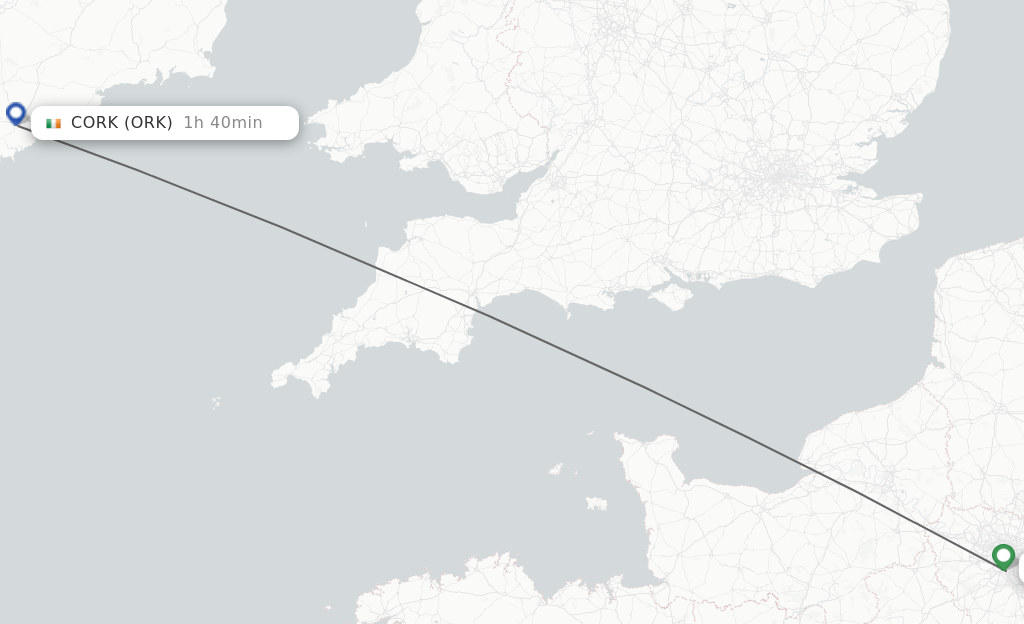 Direct (nonstop) flights from Paris to Cork schedules