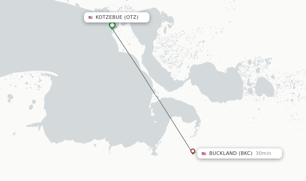 Direct (nonstop) flights from Kotzebue to Buckland schedules