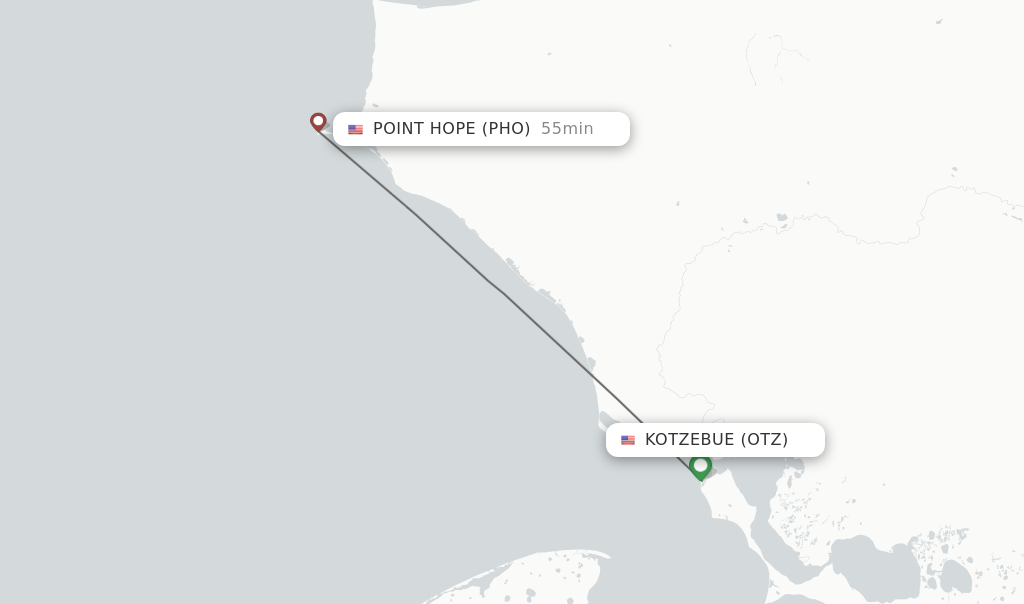 Direct (nonstop) flights from Kotzebue to Point Hope schedules