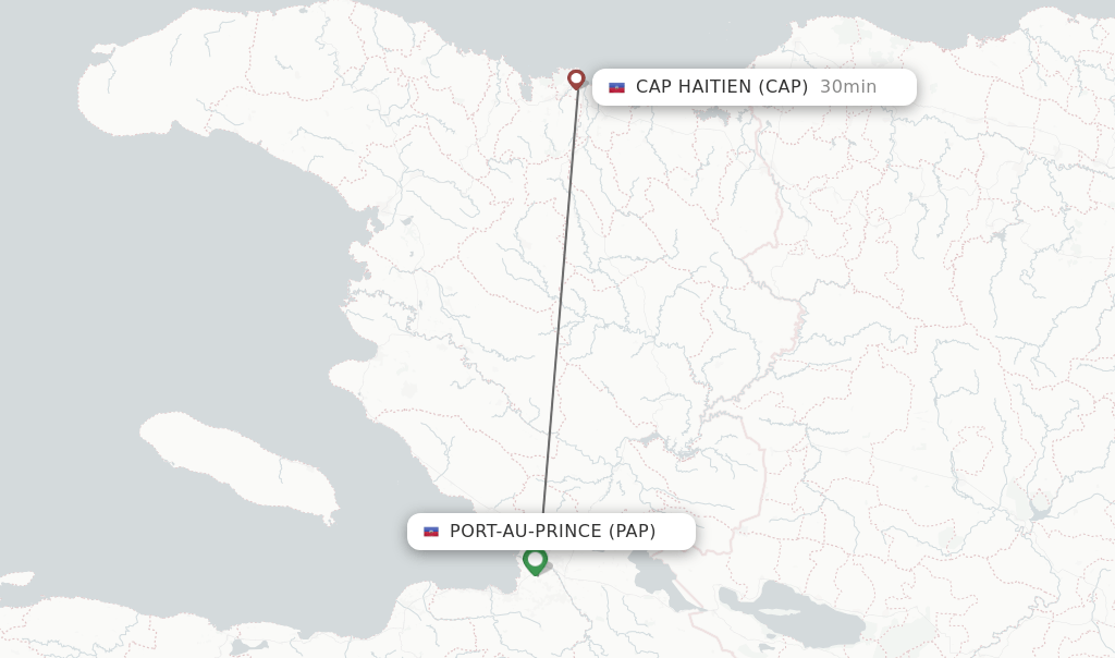 Direct (nonstop) flights from PortauPrince to Cap Haitien