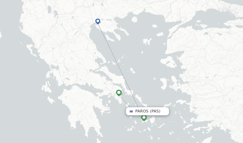 Direct (nonstop) flights from Paros Airport (PAS)