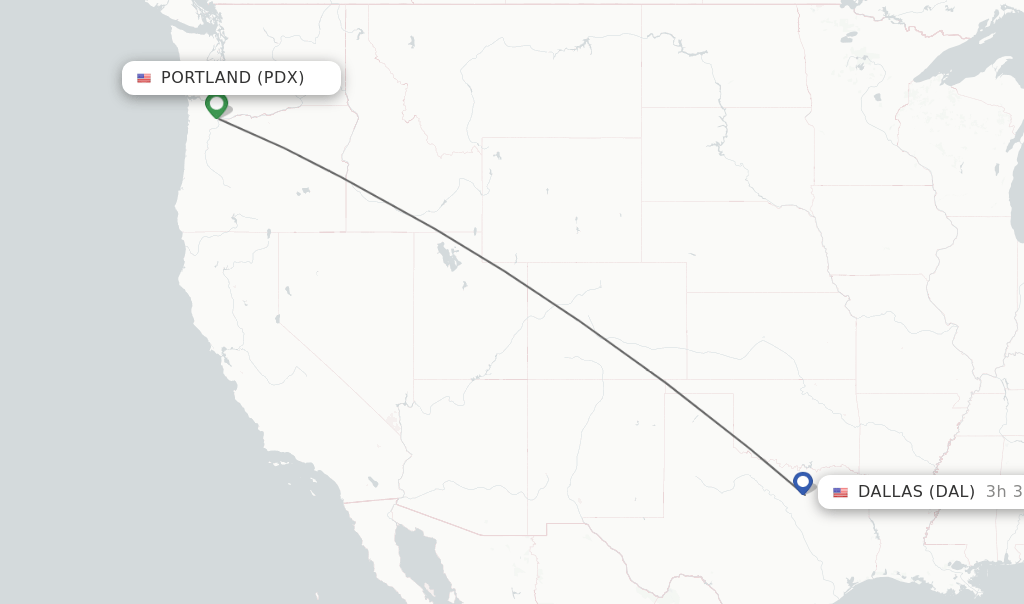 Direct (nonstop) flights from Portland to Dallas schedules