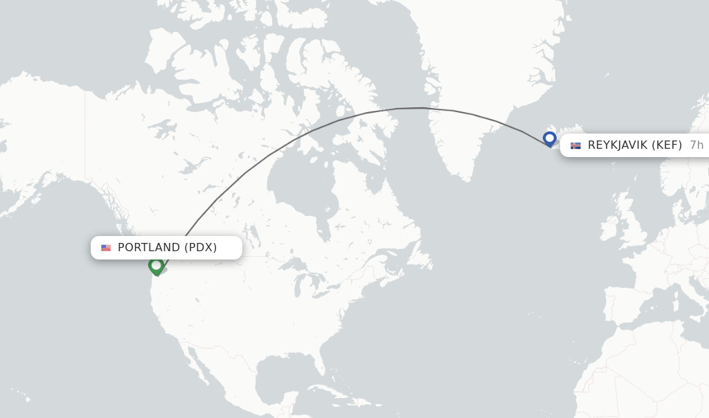 Direct (nonstop) flights from Portland to Reykjavik schedules