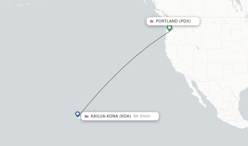 Direct (nonstop) flights from Portland to KailuaKona schedules