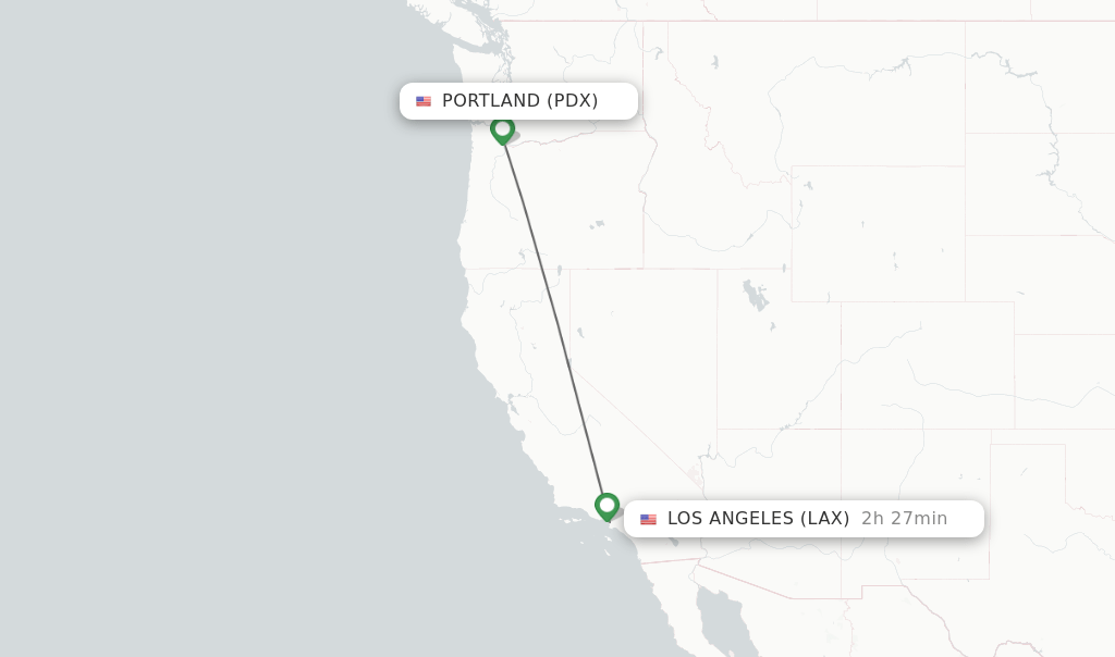 Direct (nonstop) flights from Portland to Los Angeles schedules