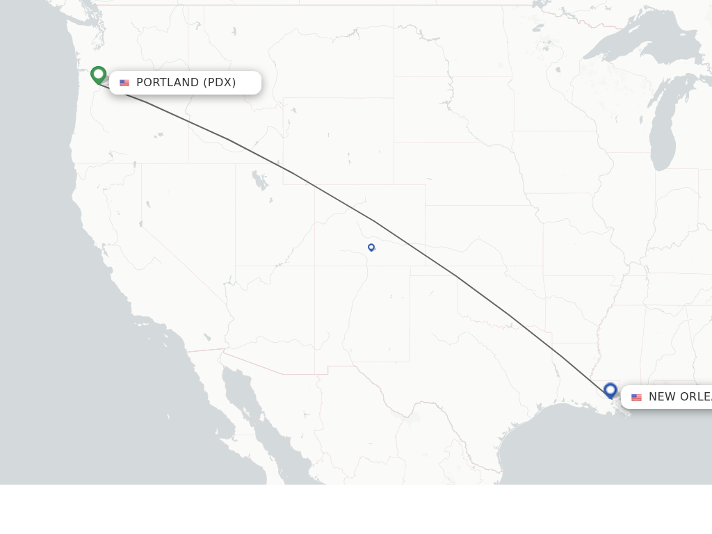 Direct (nonstop) flights from Portland to New Orleans schedules
