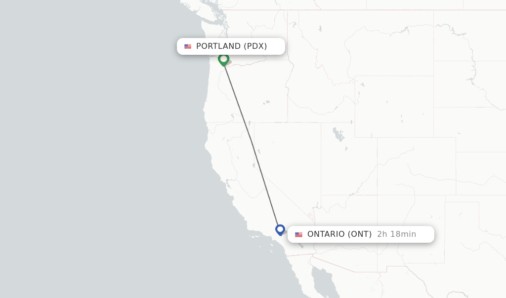 Direct (nonstop) flights from Portland to Ontario schedules