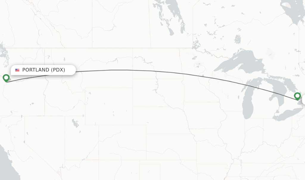 Direct (nonstop) flights from Portland to Toronto schedules