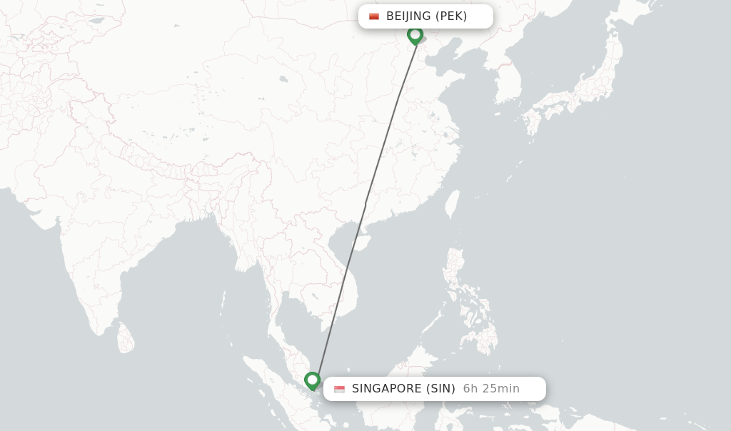 Direct (nonstop) flights from Beijing to Singapore schedules