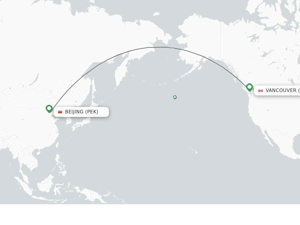 Direct (nonstop) flights from Beijing to Vancouver schedules