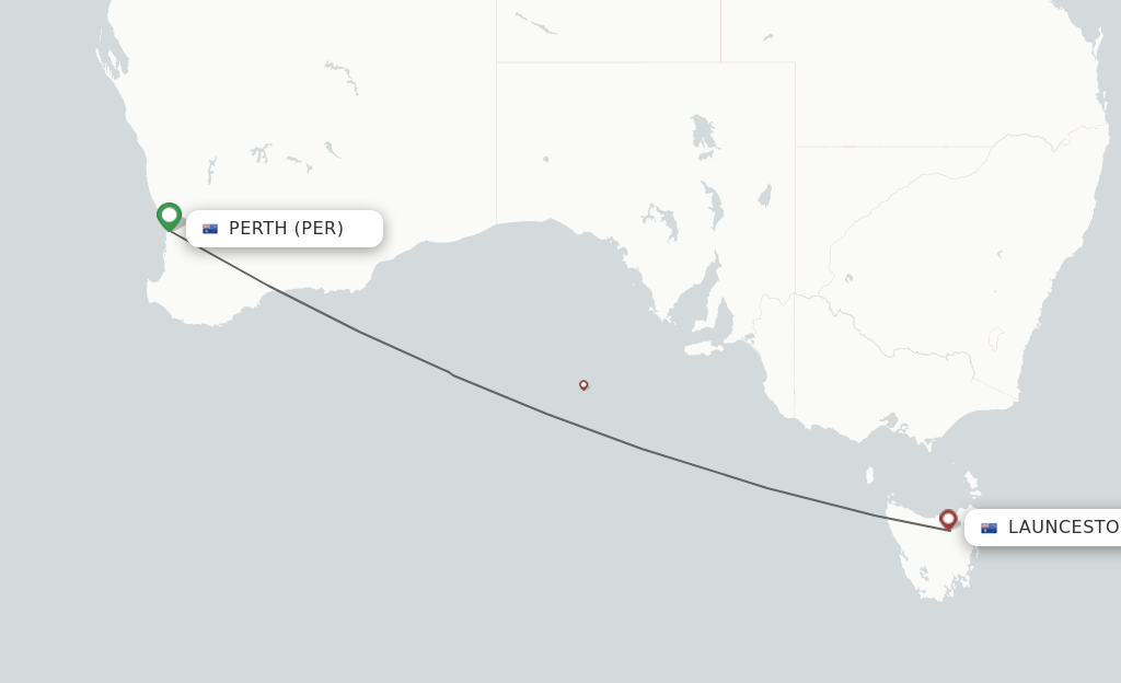 Direct (nonstop) flights from Perth to Launceston schedules