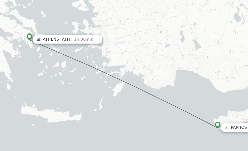 Direct (nonstop) flights from Paphos to Athens schedules