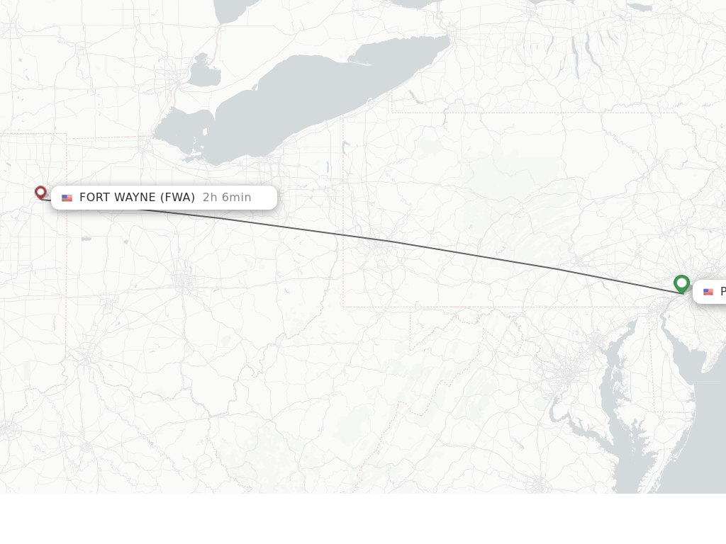 Direct (nonstop) flights from Philadelphia to Fort Wayne schedules