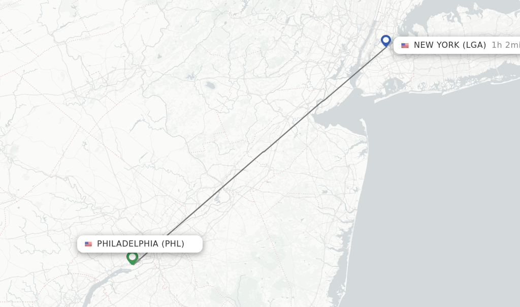 Direct (nonstop) flights from Philadelphia to New York schedules