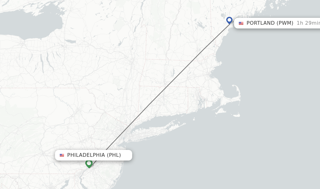 Direct (nonstop) flights from Philadelphia to Portland schedules